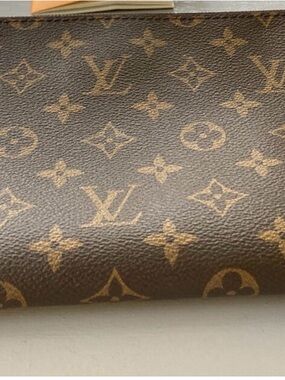 Monogram Canvas Clutch - Brown/Tan